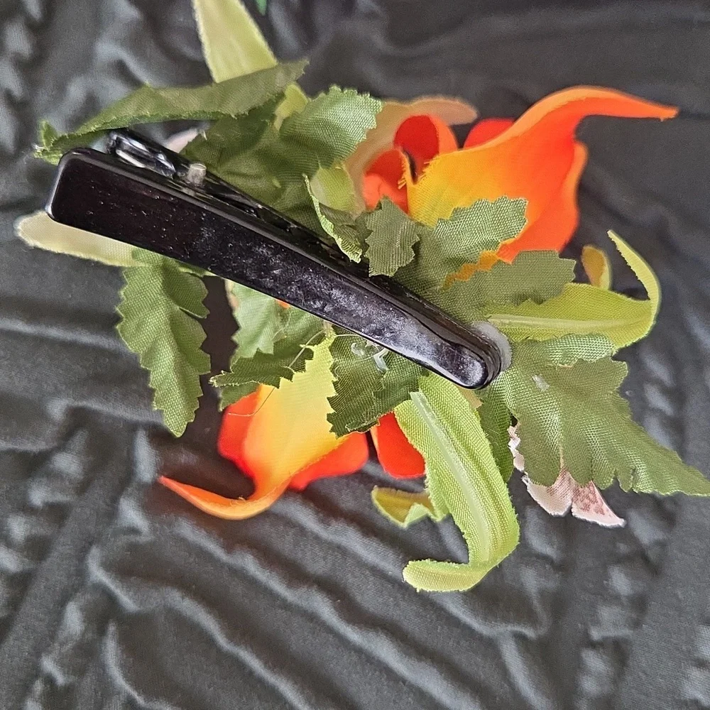Floral Hair Clips Set Of 5 - Orchid, Plumeria, Tropical Flowers